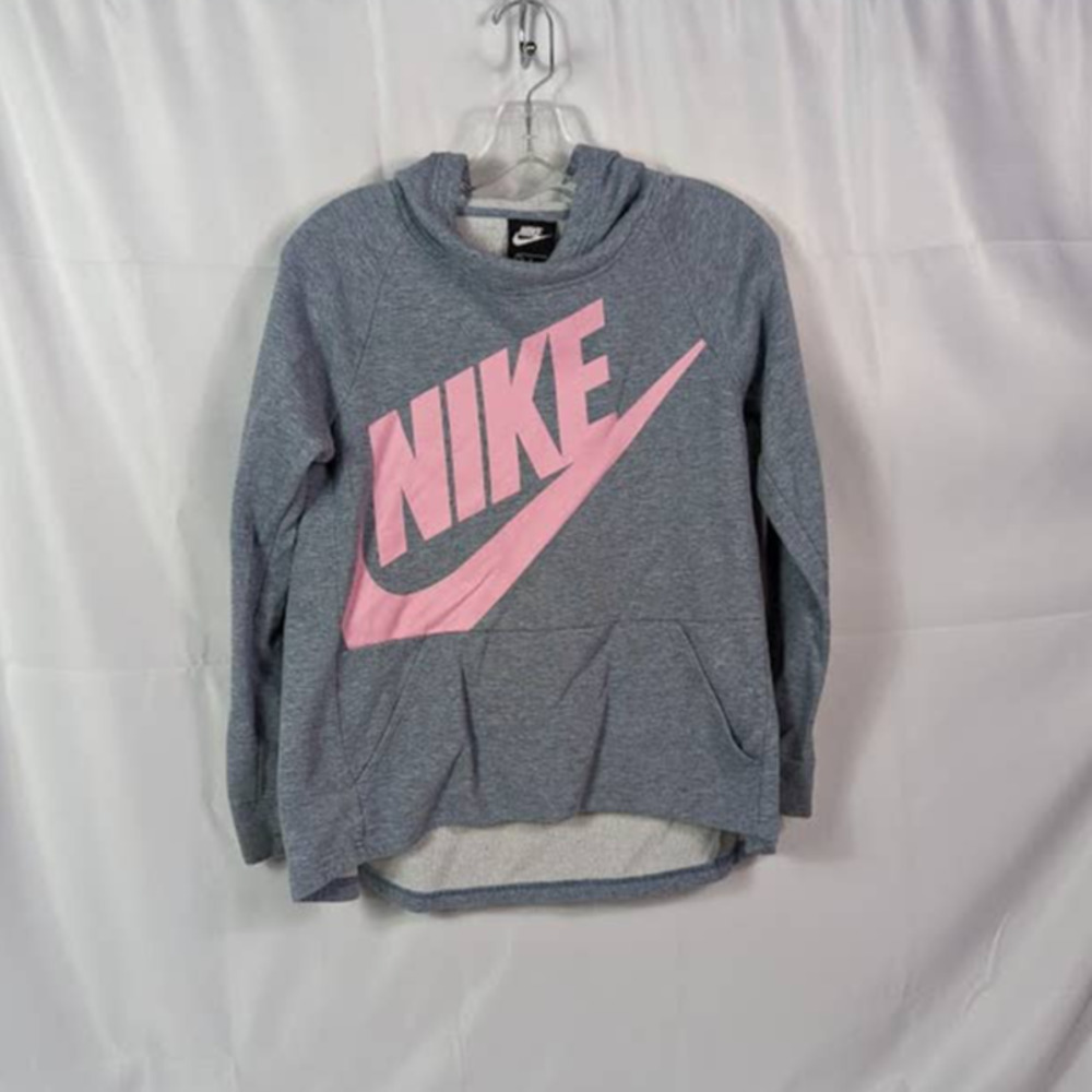 NIKE Womens L Pullover Hoodie Pink Swoosh